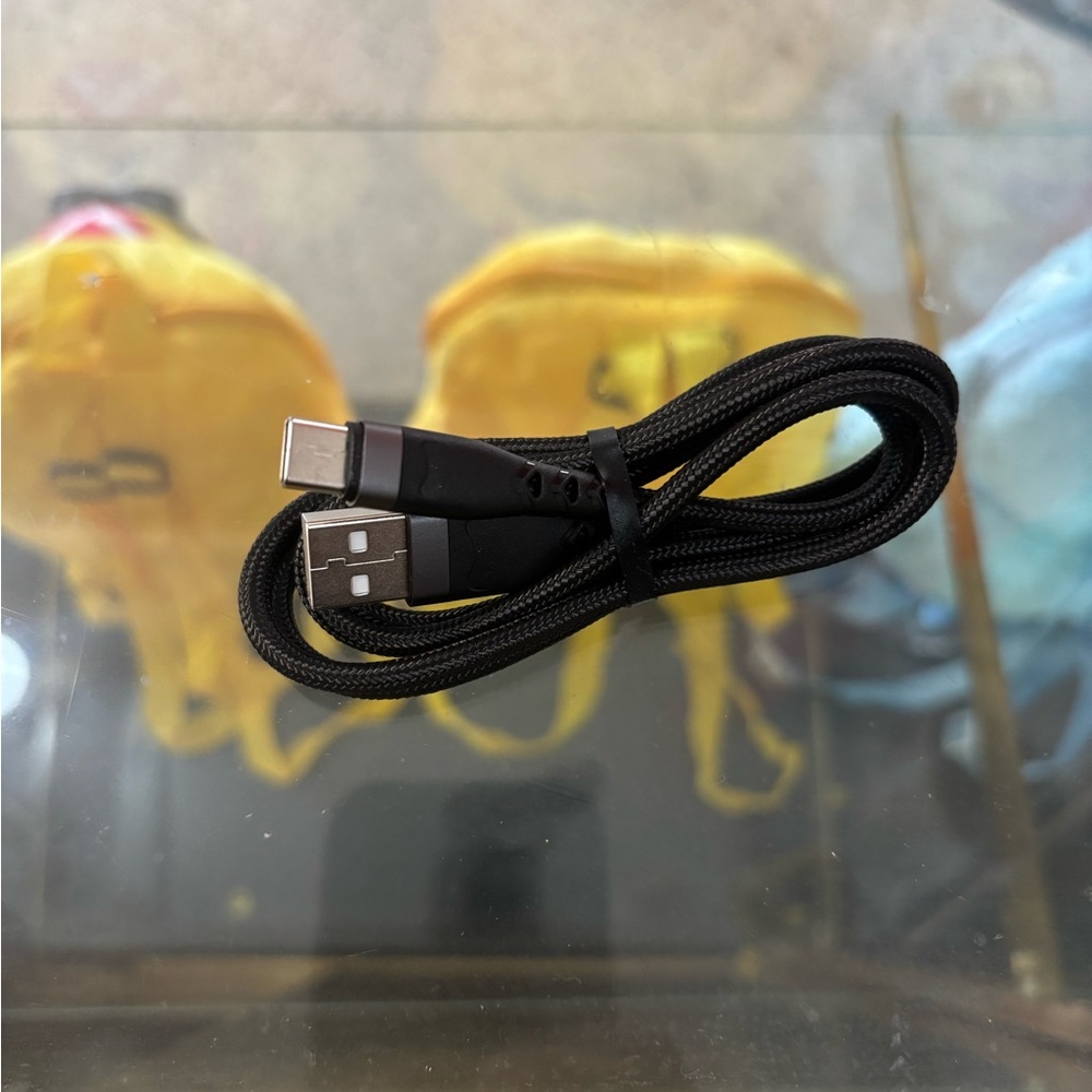 Black USB-A to USB-C Braided Charging Cable - Unbranded
